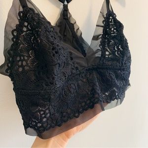 (2/$20) Black Lace and Tulle Aerie Bralette